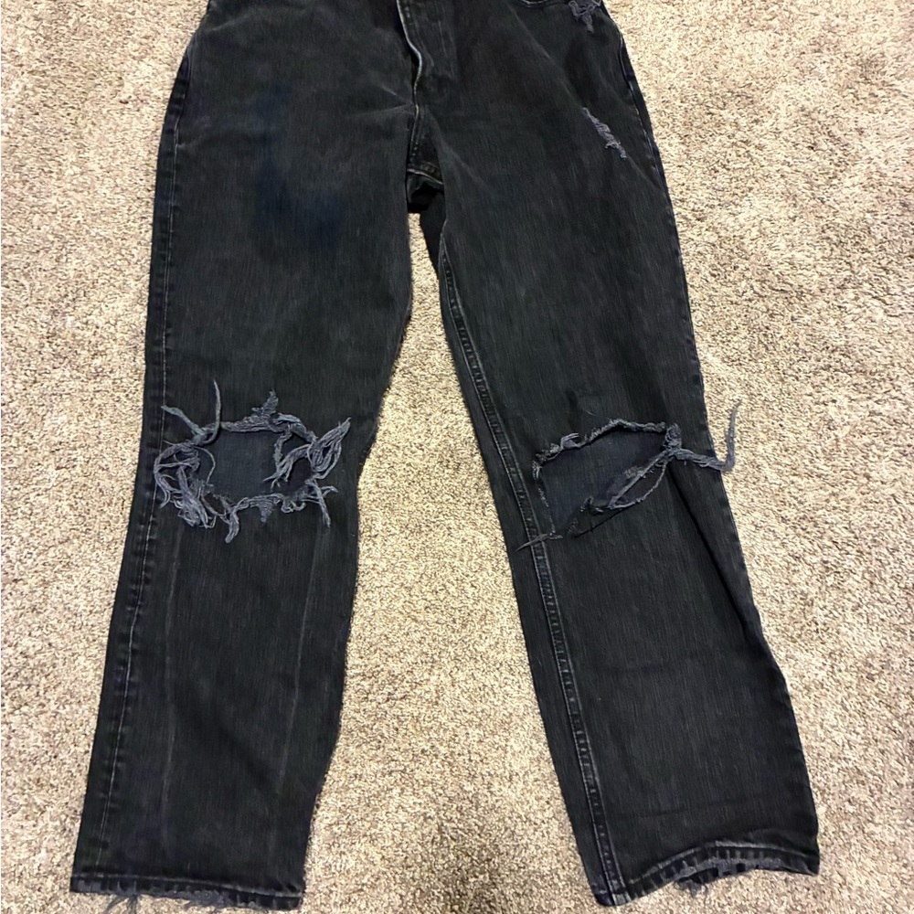 Abercrombie Distressed Black Jeans